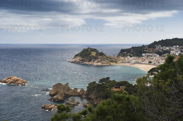 Town with sandy beach near the sea