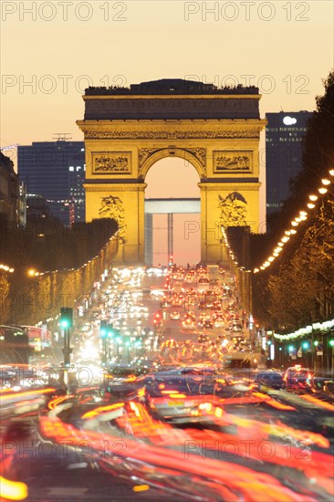 Avenue des Champs Elysees with the Arc de Triomphe