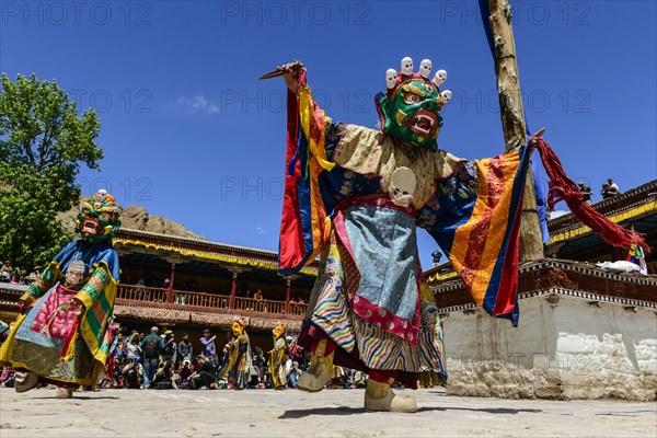 Monks performing ritual mask dance