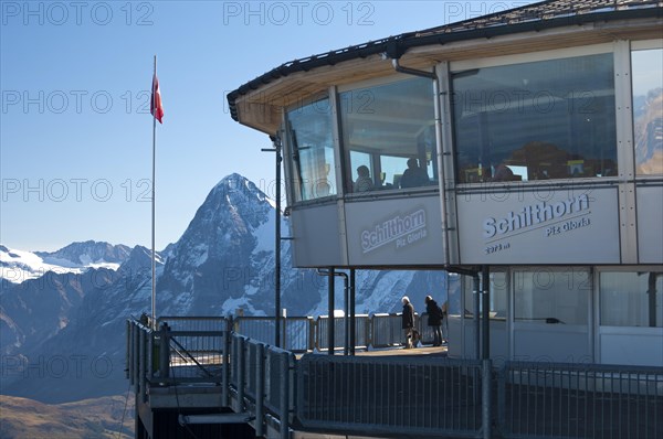 Piz Gloria revolving restaurant at the top of Schilthorn Mountain