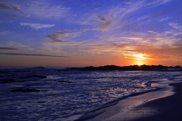 Sunset at Bloubergstrand beach