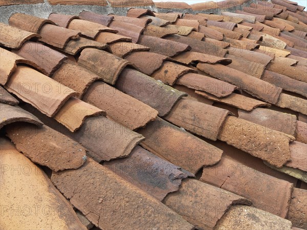 Roof tiles on an old house in Guillama