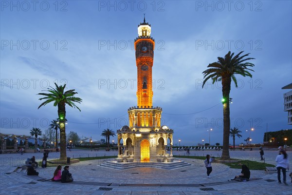 Clock Tower of Saat Kulesi on Konak Meydani square