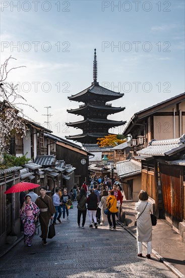 Pedestrian with kimono