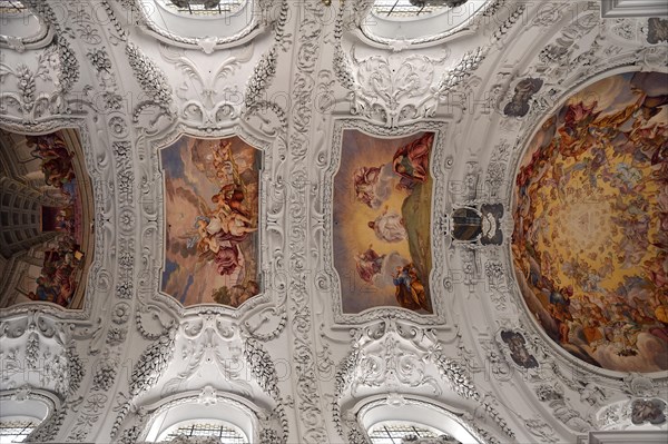 Baroque vault with frescoes by Hans Georg Asam