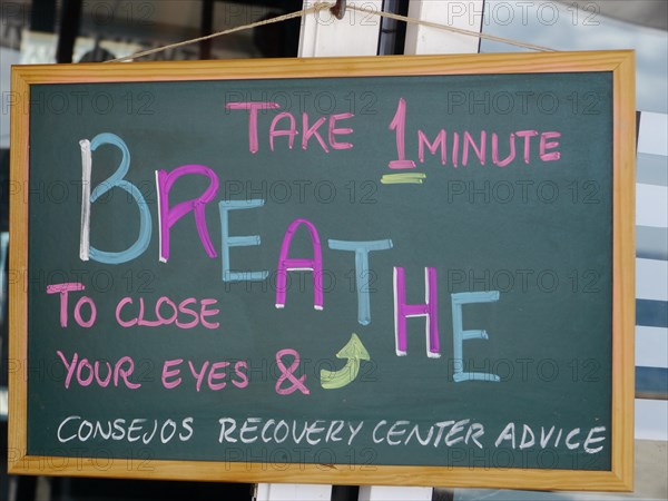 Board outside a shop in El Medano