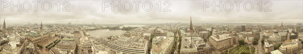 360-degree gigapanorama of Hamburg from the top of St. Peter's Church