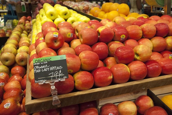 Apples at a whole foods supermarket