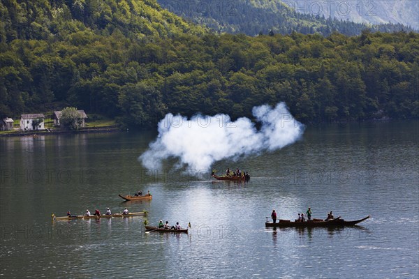 Corpus Christi procession on Lake Hallstatt