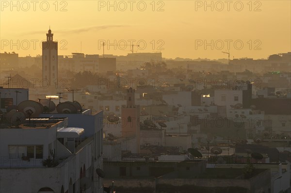 View over the city at dusk