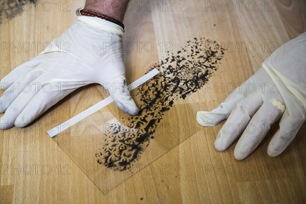 Shoe print on the floor