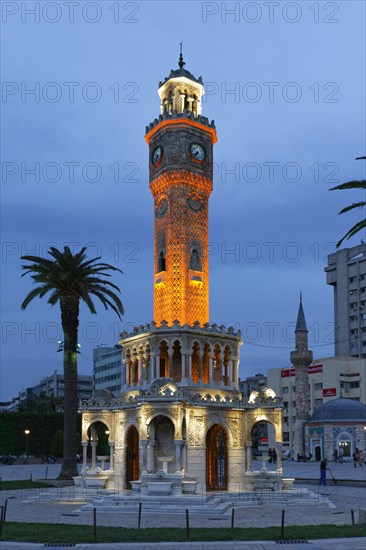 Clock Tower of Saat Kulesi on Konak Meydani square