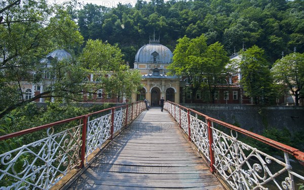 Little bridge in the old thermal bath Baile Herculane