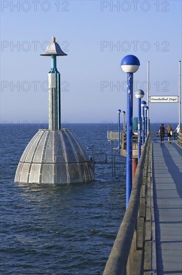 Submerged gondola at the pier of Zingst