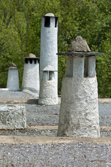 Traditional chimneys on the roofs of Capileira