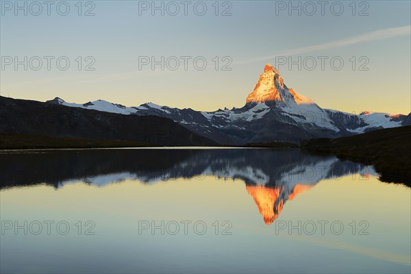 Matterhorn reflected in lake Stellisee