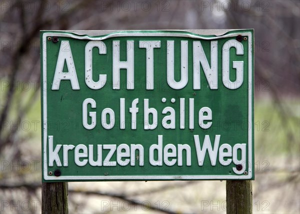 Warning sign in German