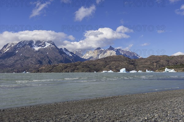 Lake Lago Grey and Paine Grande Massif