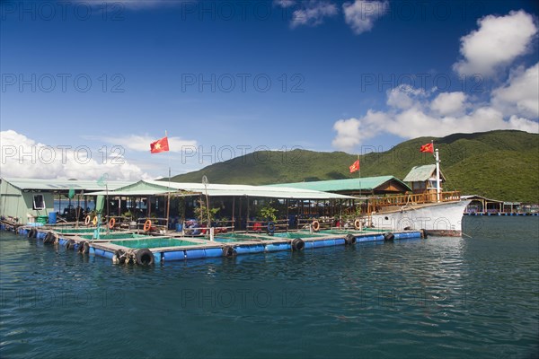 Floating houses off the island of Ho Ca Tri Nguyen