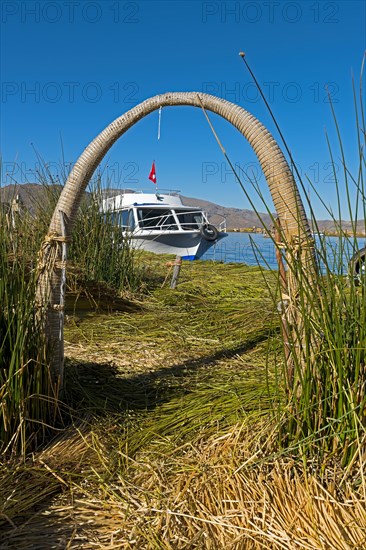 Floating islands of the Uros on Lake Titicaca