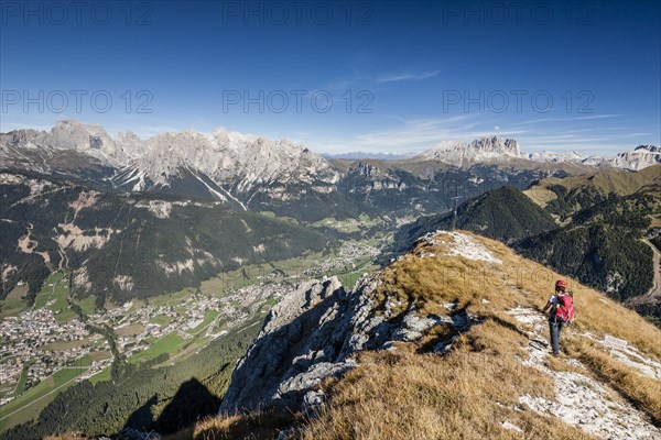 Mountaineer during the ascent to Cima Dodici