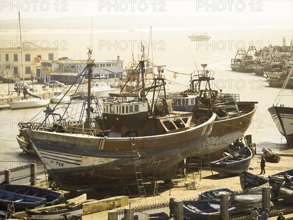 Fishing boats in the yard