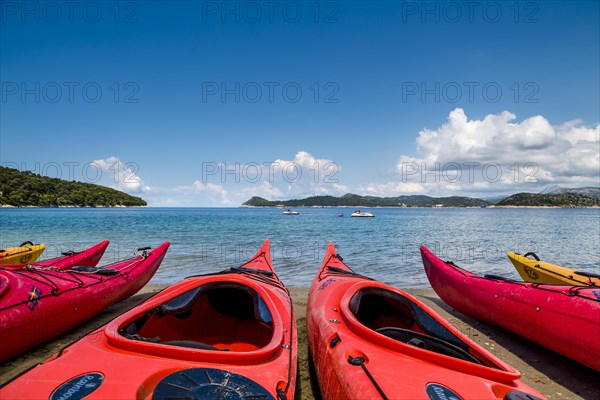 Kayaks on the beach