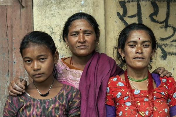 Nepalese women in traditional clothes