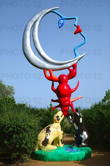 Colorful sculpture in the Giardino dei Tarocchi or Garden of the Tarot