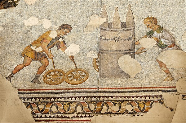 6th century Byzantine Roman mosaic of a race