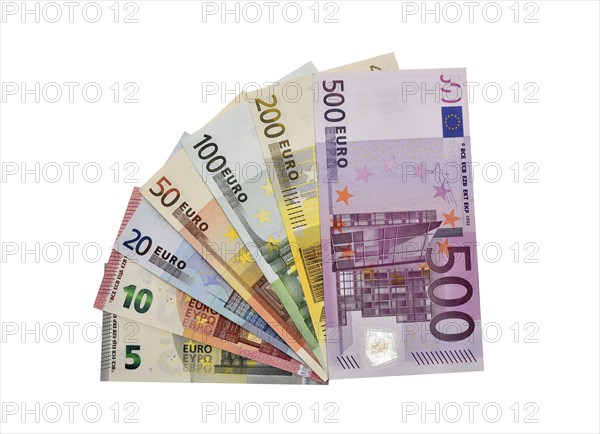 Euro banknotes fanned out