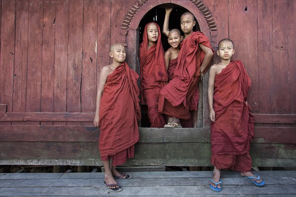 Novice monks in the Shwe Yaunghwe Kyaung Monastery