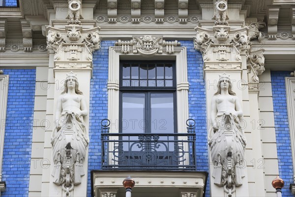 Balcony and female statues