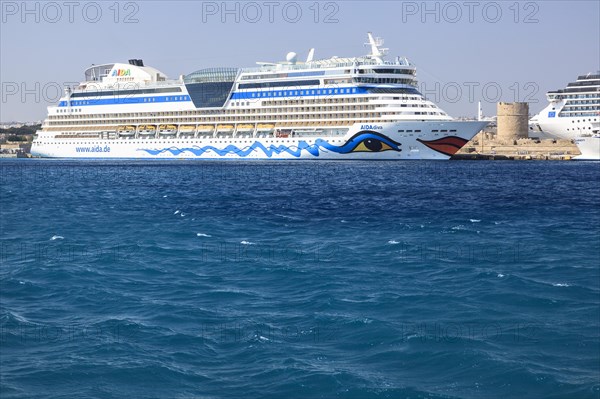 Cruise ship Aida Diva in the harbour of Rhodes