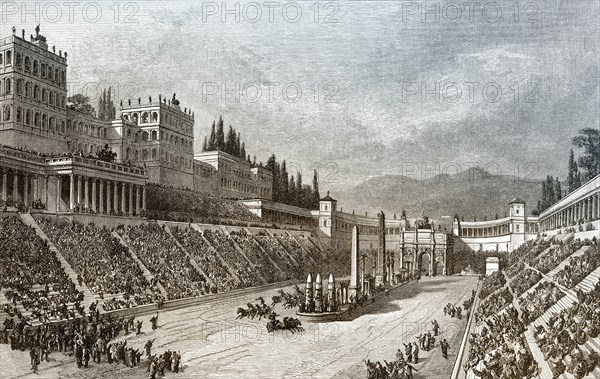 Reconstruction of the Circus Maximus in ancient Rome