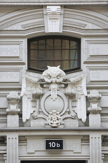 Art Nouveau facade of the house Eliza iela 10b or Elizabeth Street 10b