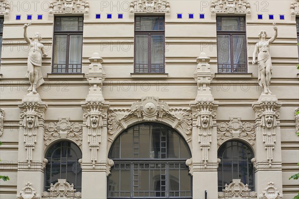 Art Nouveau facade of the house Alberta iela 2a or Albert Street 2a