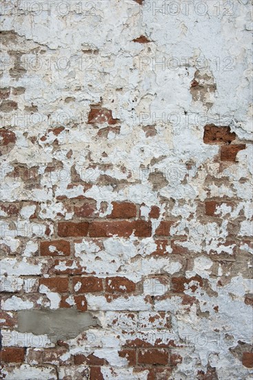 Whitewashed brick wall