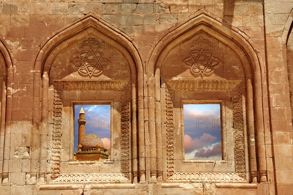 Architectural details of the 18th century Ottoman architecture of the Ishak Pasha Palace