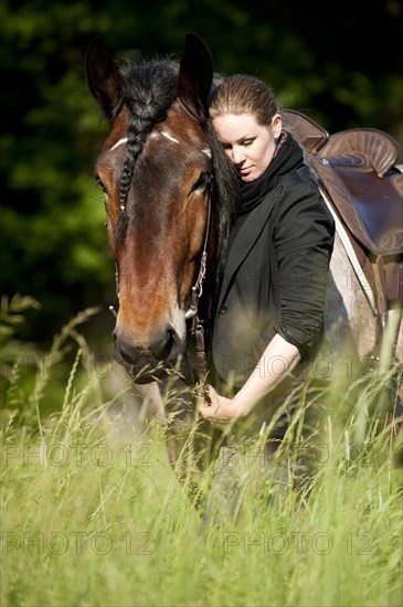 Woman with a Belgian Draft Horse