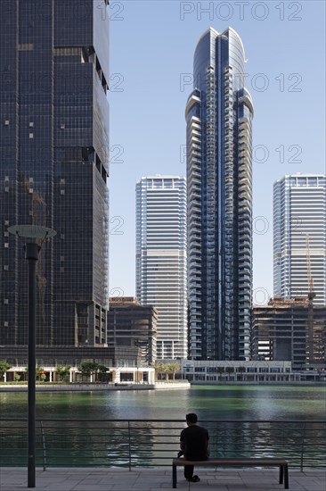 Skyscrapers on an artificial lake