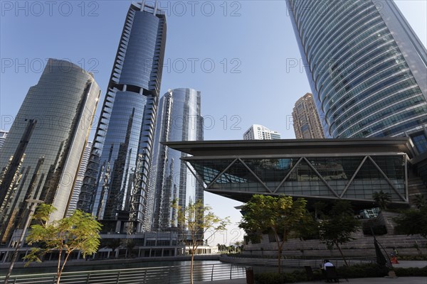 Skyscrapers on an artificial lake