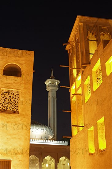 Restored wind tower houses and a mosque