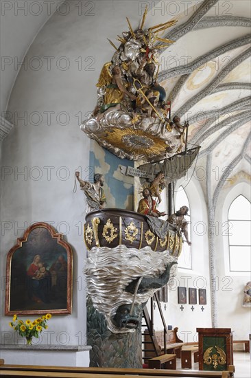 Fischerkanzel pulpit in the Parish Church of St. Peter