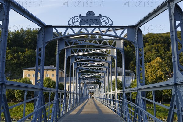 Mozartsteg bridge across the Salzach river