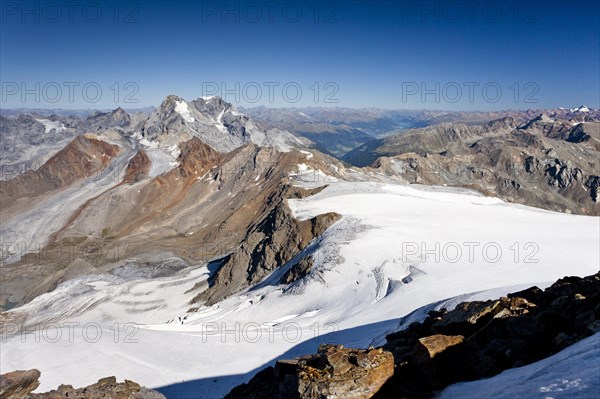 View from the summit of Monte Cevedale towards the Koenig