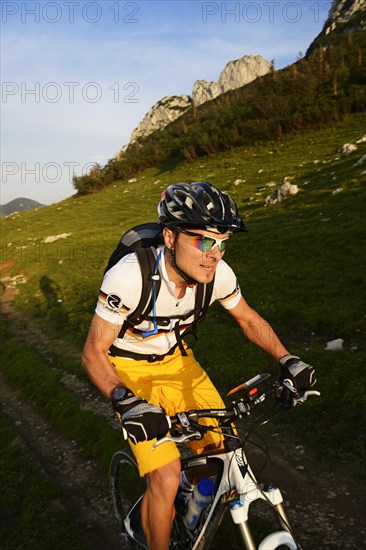 Mountain biker on Kampenwand Mountain