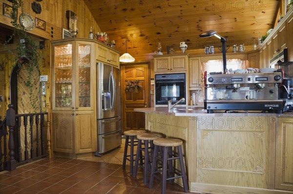 Kitchen inside a Timber Frame residential home