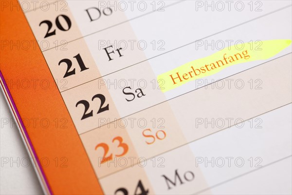 German appointment calendar
