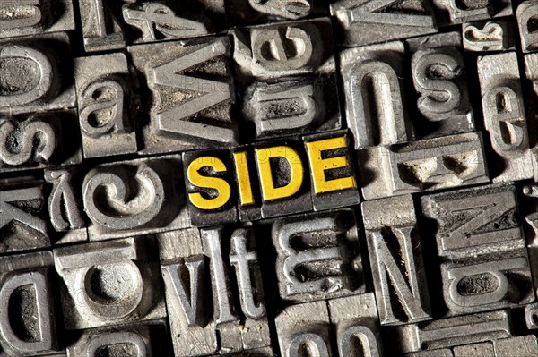 Old lead letters forming the word 'SIDE' - Photo12-imageBROKER-Florian ...